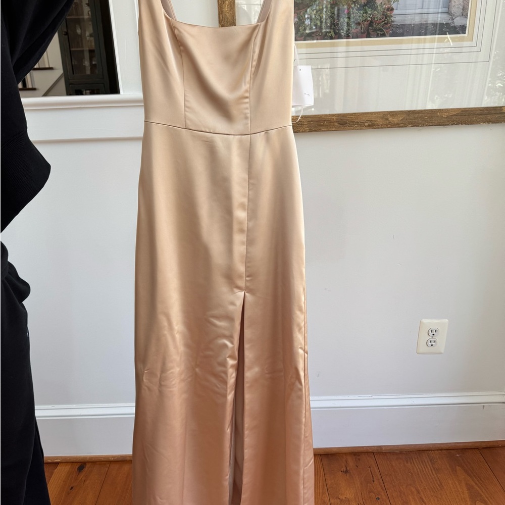 From Dessy Collection Champagne Color elegant dress size XS NEW WITH TAGS